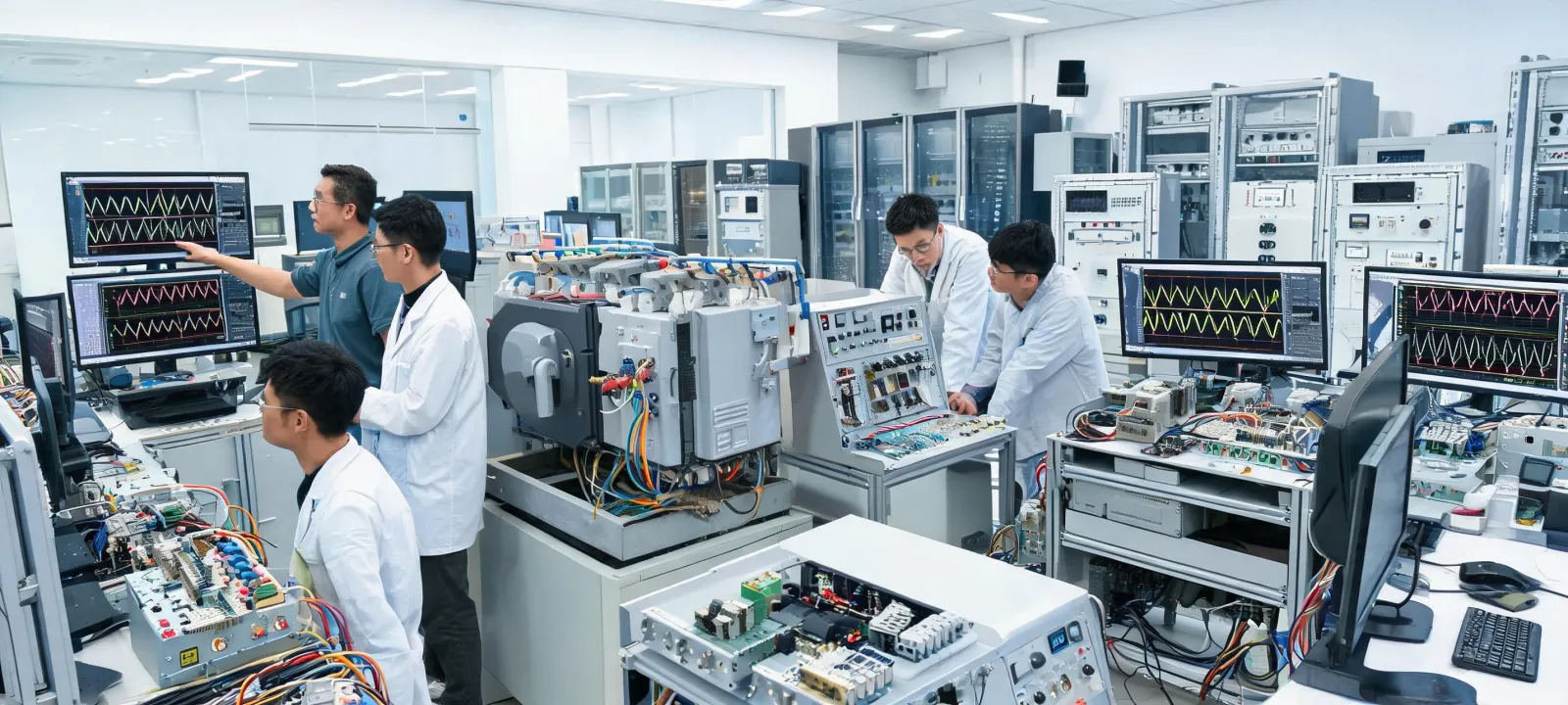 Generator engineering team in a connected power lab