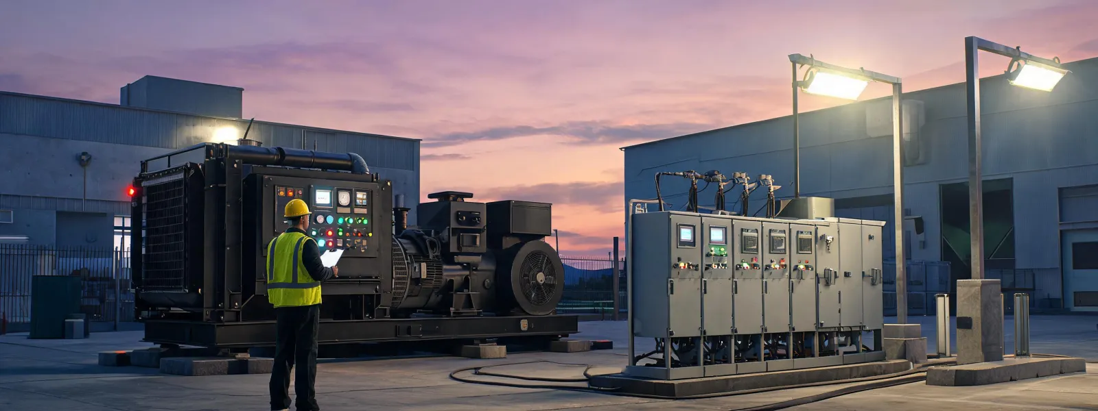 Standby generator commissioning at a commercial facility